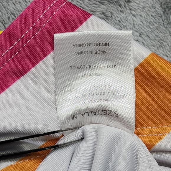 Polaroid Swimsuit Size M Multicolor Rainbow Striped Logo High Cut One Piece - Picture 6 of 11